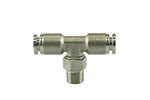 Afbeelding laden in Galerijviewer, 1/8" NPT T-stuk Pushloc-fitting - RVS - 1/4"