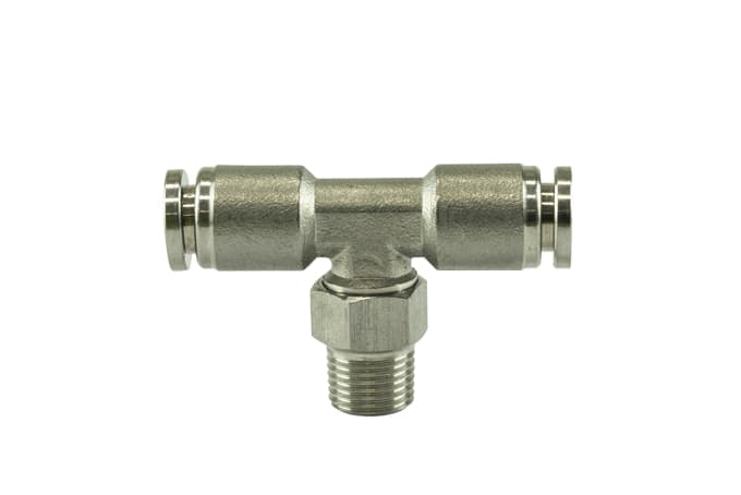 1/8" NPT T-stuk Pushloc-fitting - RVS - 1/4"